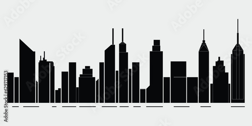 NYC skyline icon isolated on background. New York City skyscrapers symbol modern  simple  vector  icon for website design  mobile app  ui. Vector Illustration