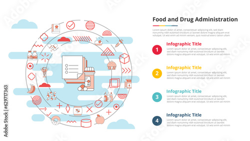 fda food and drug administration concept for infographic template banner with four point list information