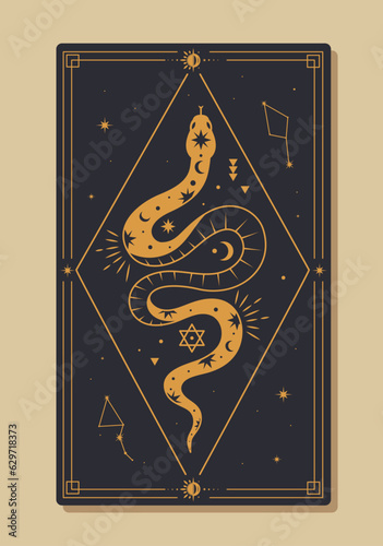 Magical tarot card vector concept