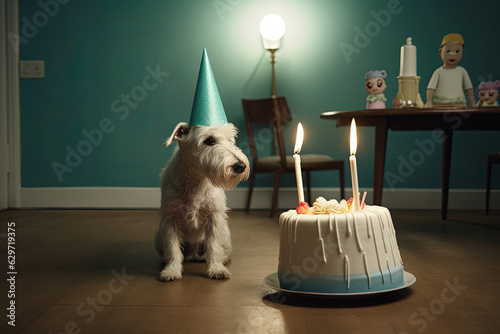 dog celebrating National Dog Day.  photo