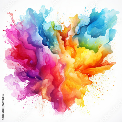 Colorful Watercolor Splash - Vibrant Illustration in Rainbow Hues