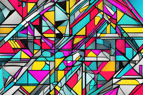Creative Abstract Concept For Background. Geometric and Organic Shapes. Concept Art. Digital Art