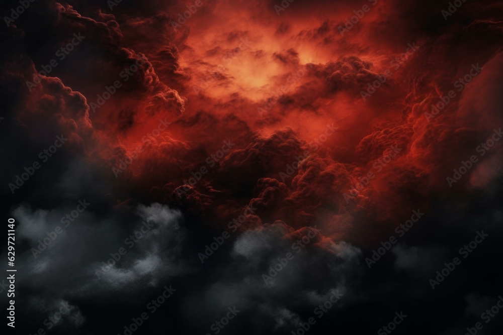 red and dark red clouds, creating a fantasy and deep space digital art background. shades create a sense of depth and captivate the eye