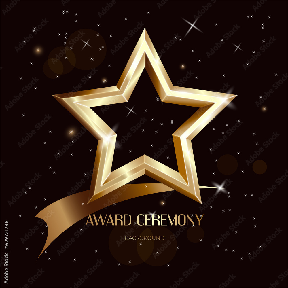 Black award ceremony on dark background. Black luxury background