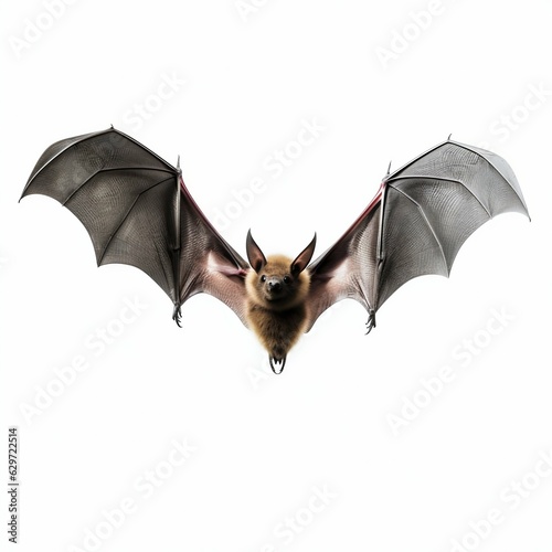 Flying Bat Isolated on White Background. Generative ai