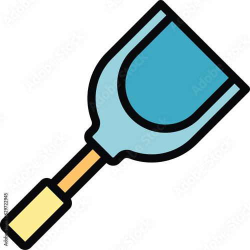 Apron spatula icon outline vector. Cooking bbq. Roast whip color flat