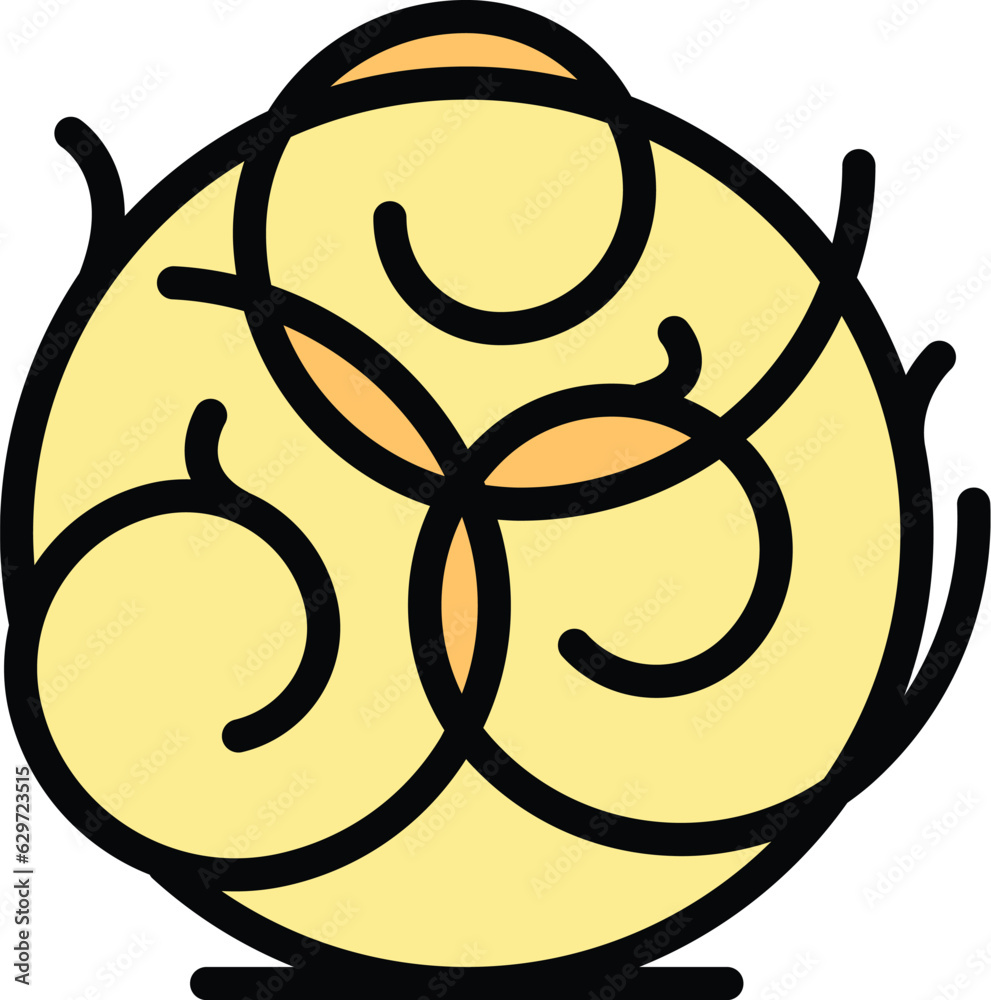 West tumbleweed icon outline vector. Desert ball. Dead bush color flat