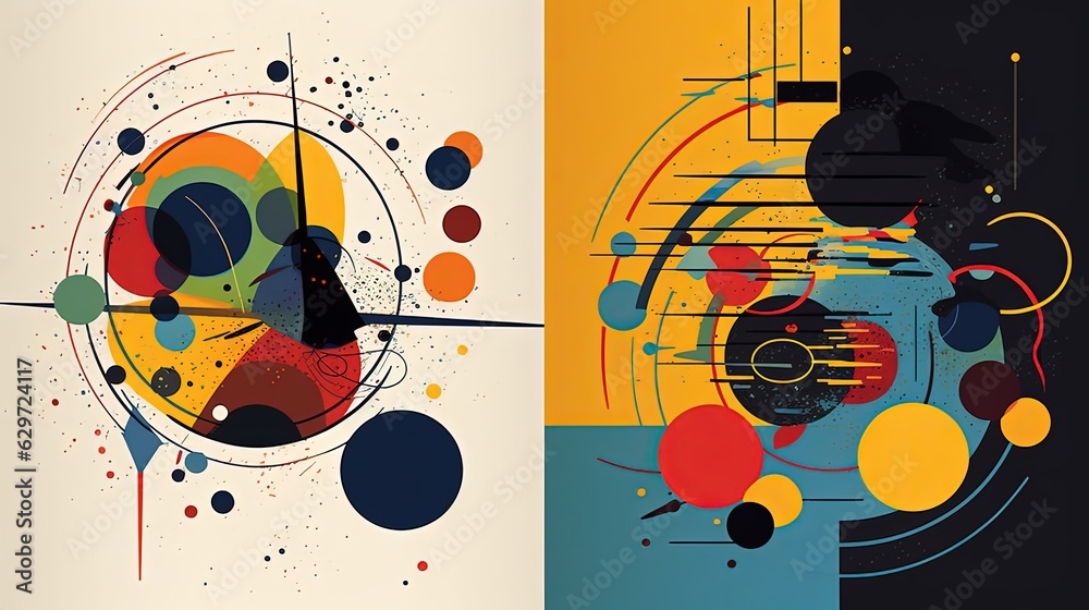 Obraz premium Collage of circles vector pattern. Generative AI