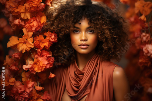 portrait of a woman with  curly hair