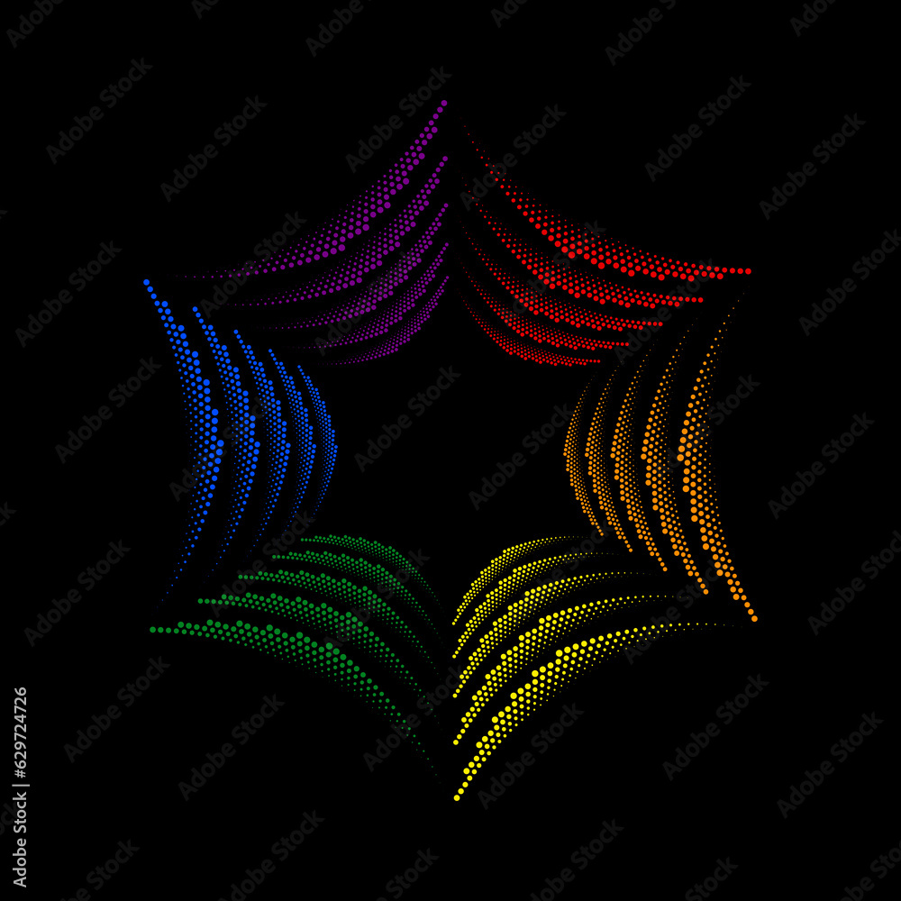 Rainbow vector dotted lines in hexagon form. LGBTQ pride flag ...