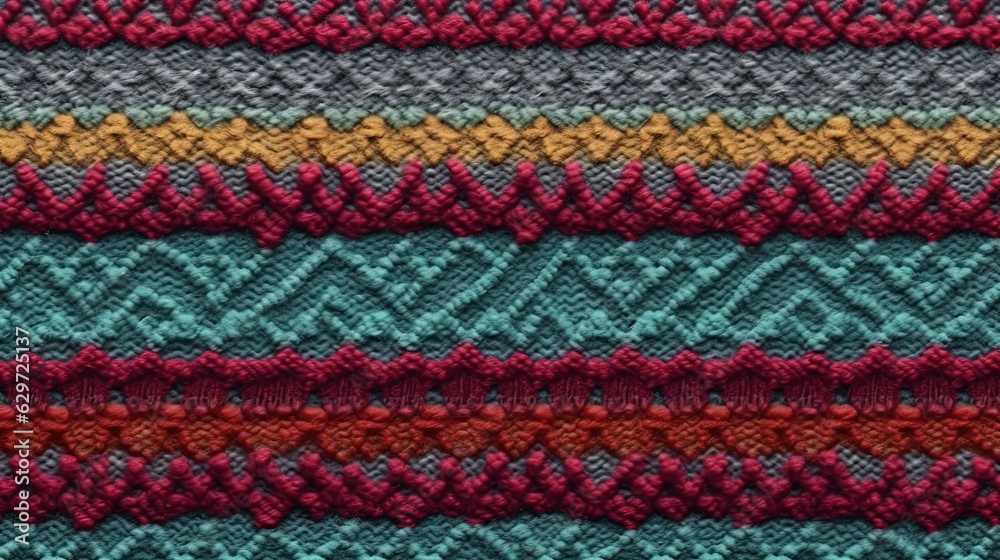 Fototapeta premium Knitted colorful fabric texture. Generative AI