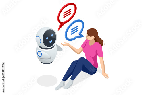 Isometric Artificial Intelligence, Knowledge Expertise Intelligence Learn. Internet connect Chatgpt Chat with AI, Artificial Intelligence.