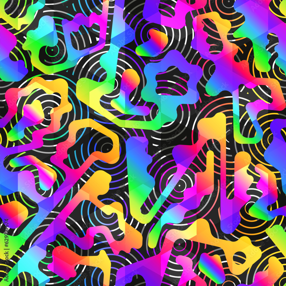 Rainbow abstract geometric seamless pattern Rainbow abstract geometric seamless pattern