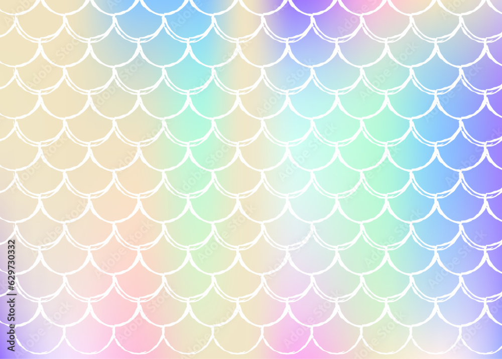 Mermaid scales background with holographic gradient. Mermaid scales background with holographic gradient.