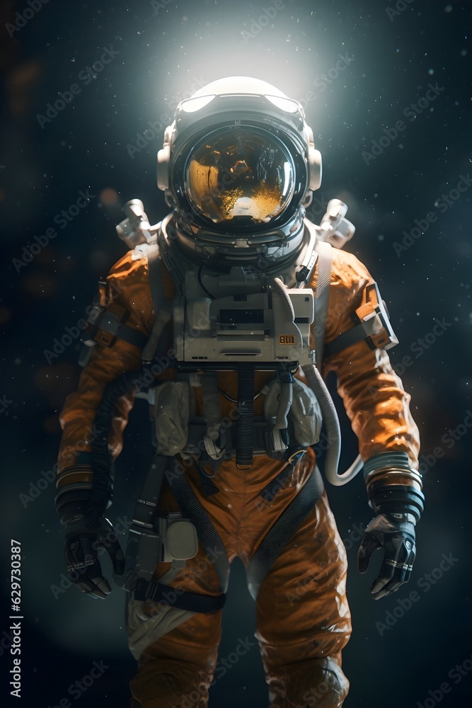 Cosmic Explorer: Spaceman in Orange Space Suit Cosmic Explorer: Spaceman in Orange Space Suit