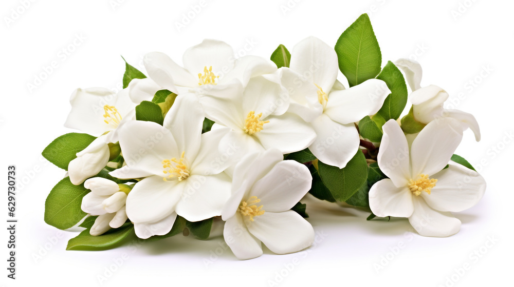 Fototapeta premium white flowers isolated on white. Generative Ai.