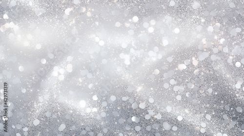 Christmas background with sparkles on a light gray background. Generative Ai. 