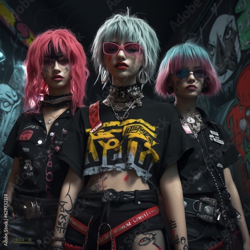 a group female style punk