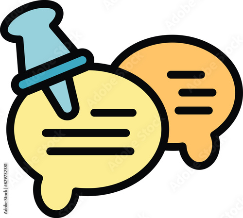 Customer chat icon outline vector. Call support. Help center color flat