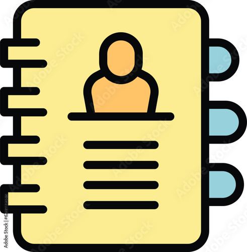 Support notebook icon outline vector. Customer chat. Help tech color flat