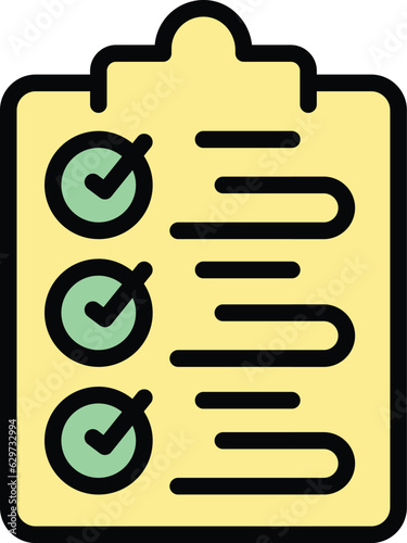 Clipboard model icon outline vector. Tech help. Support chat color flat