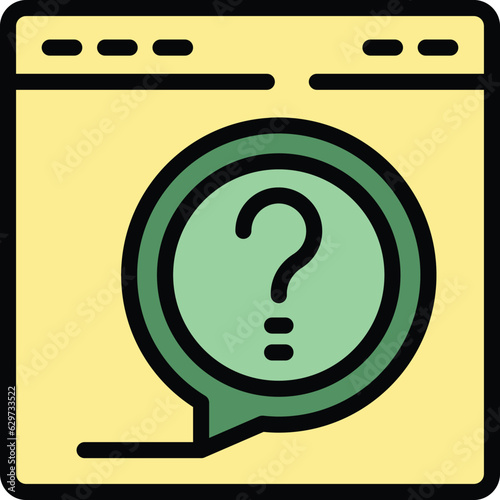 Web page support icon outline vector. Chat customer. Call service color flat