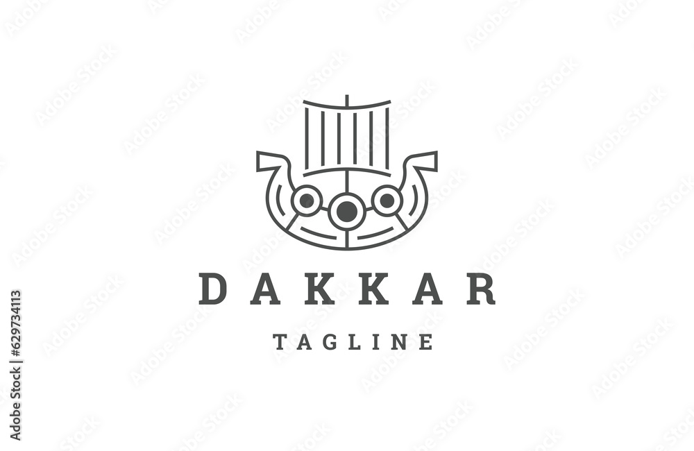 Dakkar ship logo design template flat vector