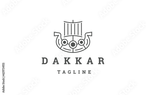 Dakkar ship logo design template flat vector