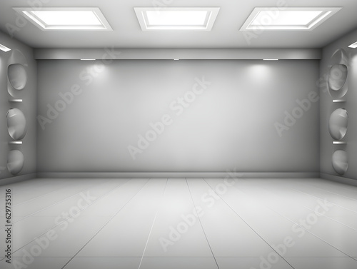 Wallpaper Mural Empty grey clean room studio interior background wall for display products minimalistic Torontodigital.ca