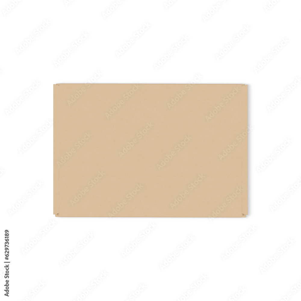 Kraft box template isolated on a white background