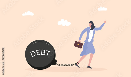 Business debt problem. The need to pay off debts, loans or mortgages. Solution to solve financial problem. Financial crisis or debt. Bankruptcy. No money to pay the loan.