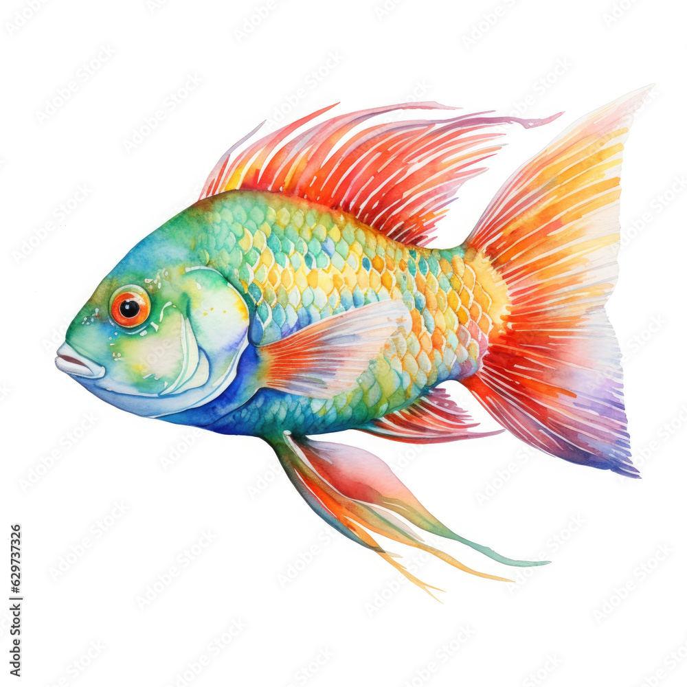 Fototapeta premium fish watercolor on a white background
