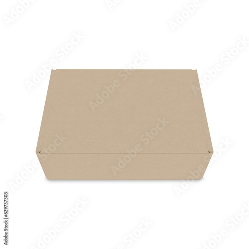 Kraft box template isolated on a white background