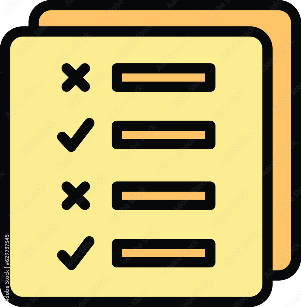 Paper test icon outline vector. Quality business. Performance leader color flat Paper test icon outline vector. Quality business. Performance leader color flat