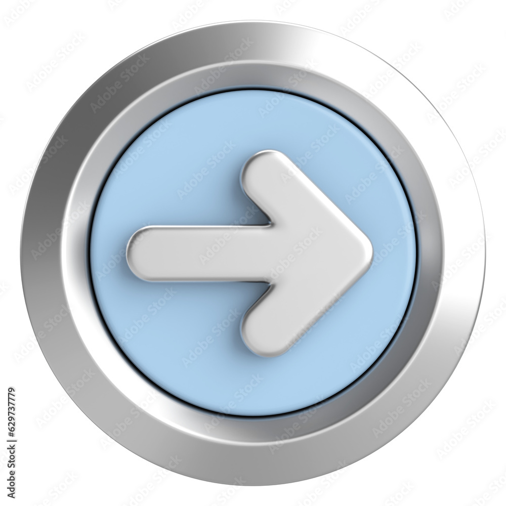 Next button. Continue button. 3D illustration. Next button. Continue button. 3D illustration.