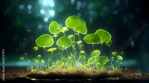 3d illustration photosynthesis process