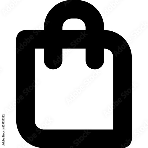 shopping bag button icon in minimalistic and circular style, suitable for online shop and ecommerce user interface design