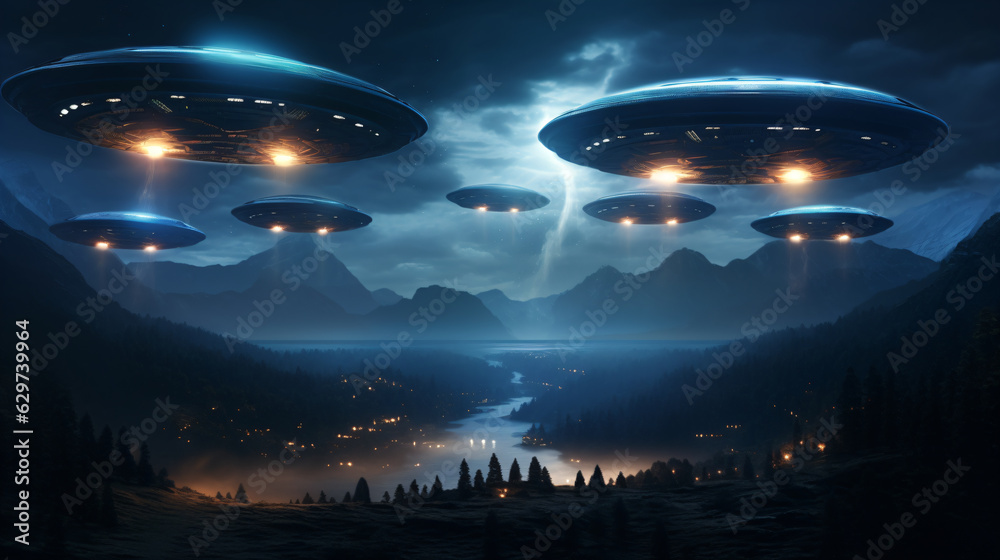 Ufos am Himmel Nacht 