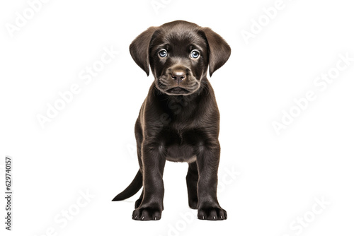 a puppy Labrador Retriever dog isolated on white background. Generative ai.