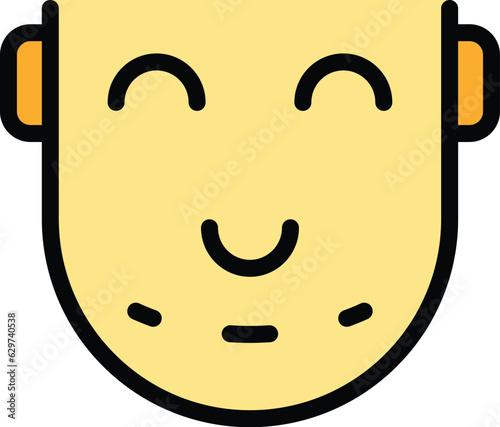Face liposuction icon outline vector. Cosmetic diet. Body plastic color flat