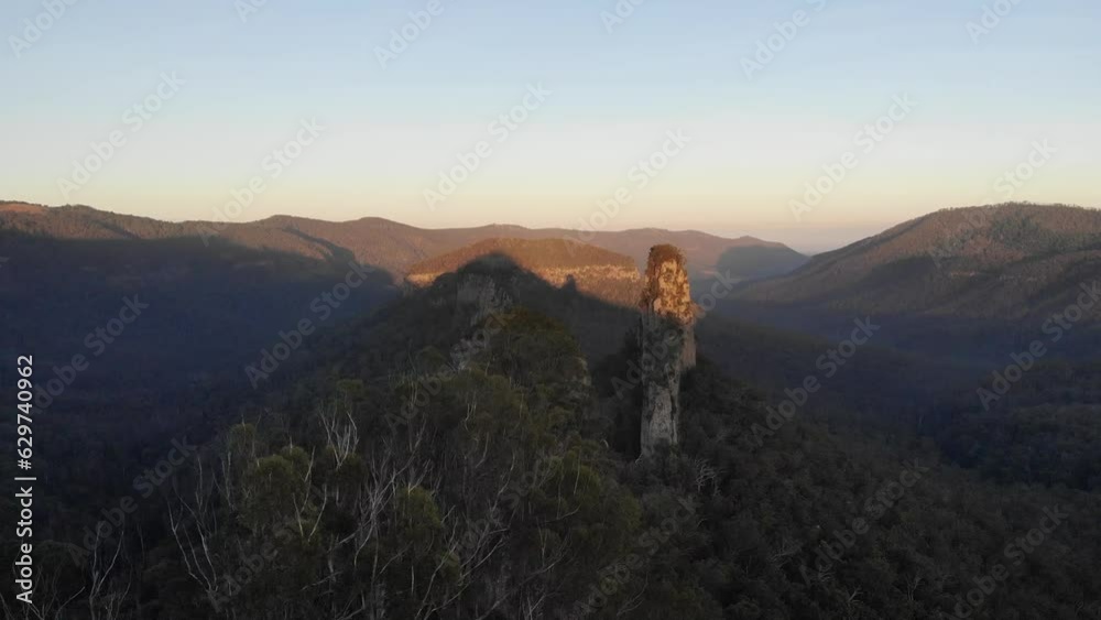 aerial drone panorama of famous steamers mountains in main range national park, queensland, australia; unique scenery near mount superbus on the border with new south wales; stern, mast and funnel aerial drone panorama of famous steamers mountains in main range national park, queensland, australia; unique scenery near mount superbus on the border with new south wales; stern, mast and funnel