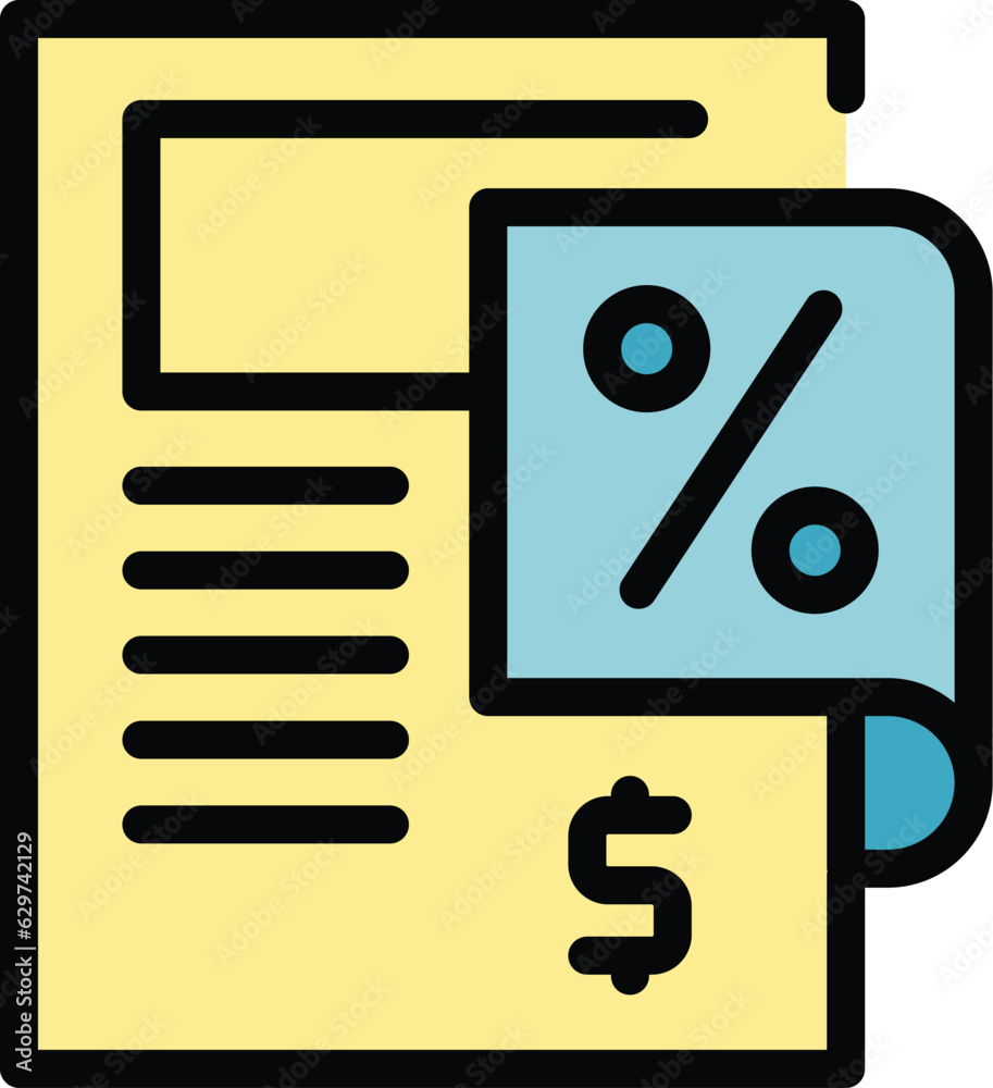 Asset money icon outline vector. Payment loan. Income credit color flat Asset money icon outline vector. Payment loan. Income credit color flat
