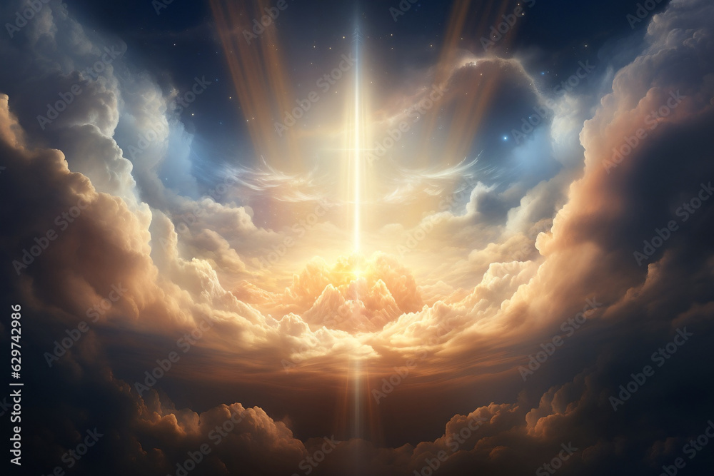 custom made wallpaper toronto digitalDivine Illumination, Abstract Visualization of Sacred Light in Clouds