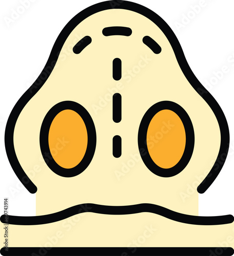 Rhinoplasty surgery icon outline vector. Nose plastic. Cosmetic operation color flat