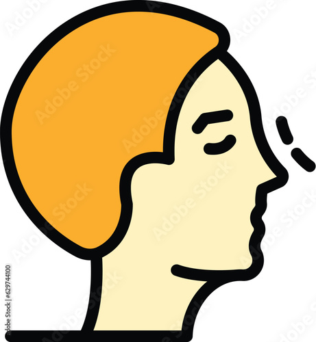 Nose operation icon outline vector. Plastic surgery. Body facelift color flat