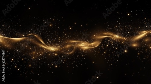 abstract background shining gold dust particle background with stars