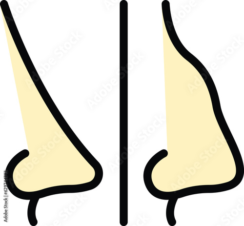 Skin rhinoplasty icon outline vector. Operation body. Plastic face color flat