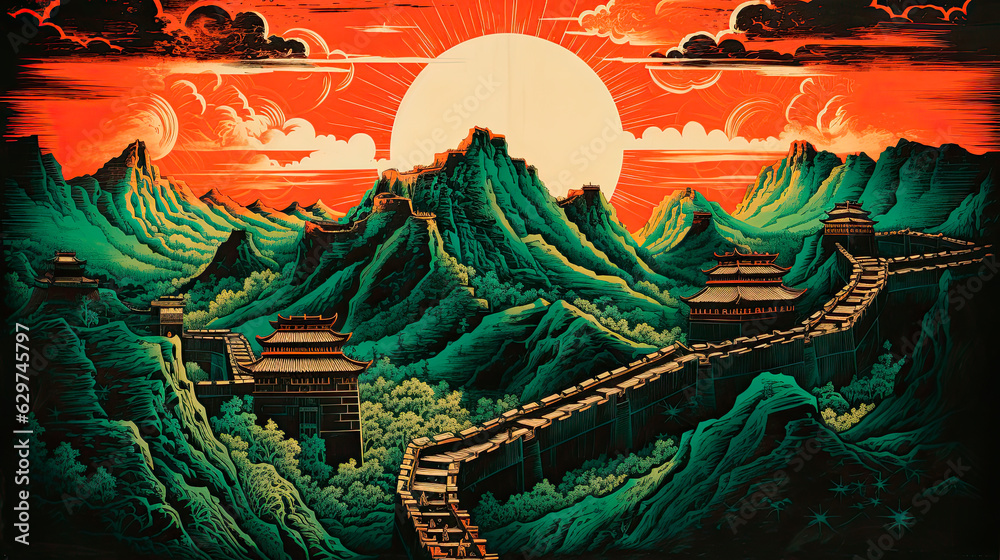 Illustration of the Great Wall of China Illustration of the Great Wall of China