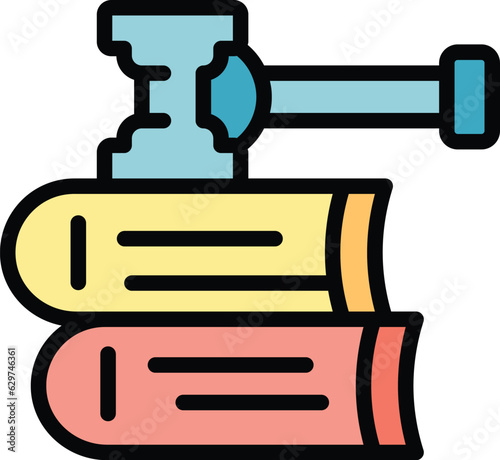 Trust books icon outline vector. Value impact. Human care color flat