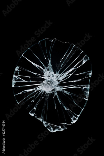 Broken glass texture. Isolated realistic cracked glass effect